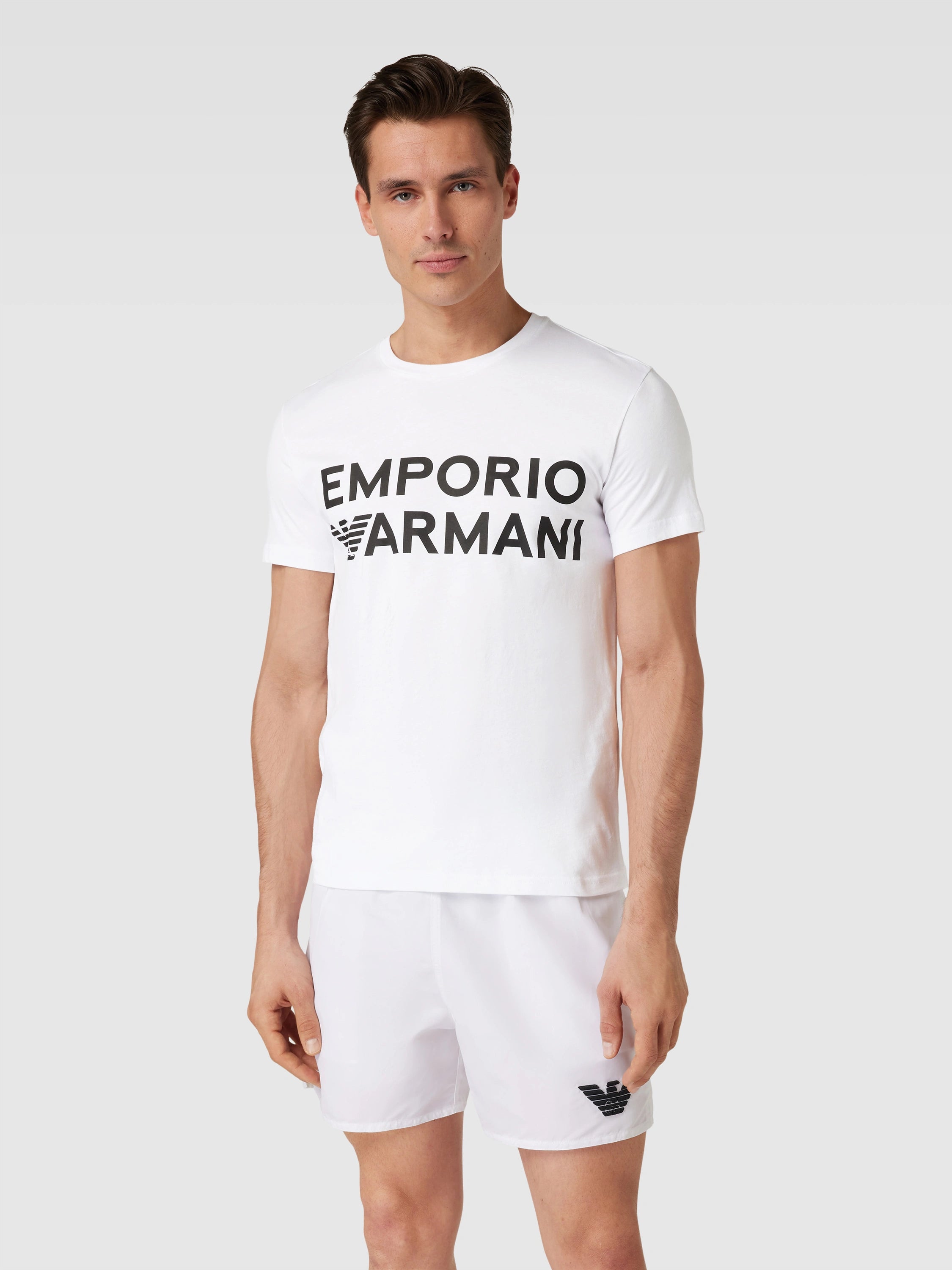 Emporio Armani T-shirt Uomo Manica Corta con Stampa Logo Band