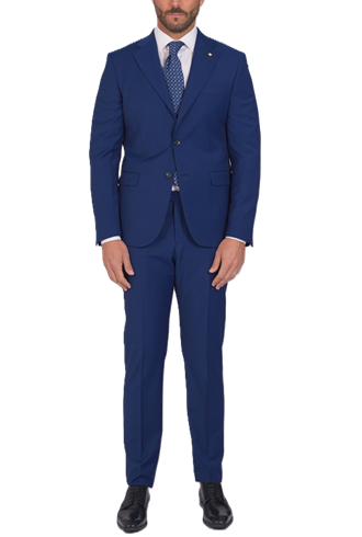 Alessandro Gilles Abito Slim in Fresco Lana Drop 7 A222 Bluette