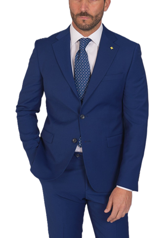 Alessandro Gilles Abito Slim in Fresco Lana Drop 7 A222 Bluette
