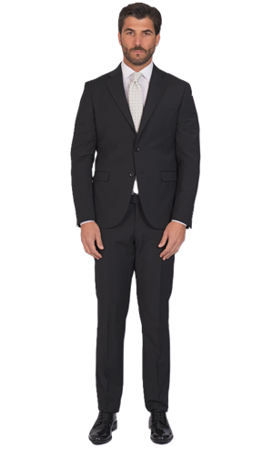 Alessandro Gilles Abito Slim in Fresco Lana Drop 7 A222 Nero