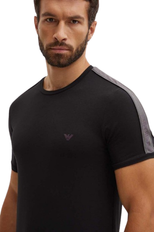 Emporio Armani Logo Band Tape Crew T-Shirt Nero