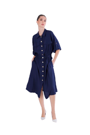 CAFèNOIR ABITO CON ELASTICO IN VITA E ABBOTTONATURA DAVANTI