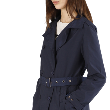 Cafè Noir trench Donna tessuto tecnico Blu Navy