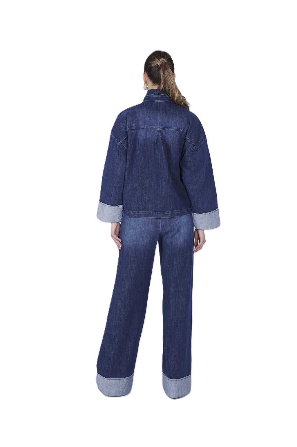 CafèNoir Giacca Donna in denim con strass C7JJ0183B008 blu medio scuro