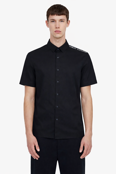 ARMANI EXCHANGE Camicia Uomo a maniche corte con inserto a contrasto