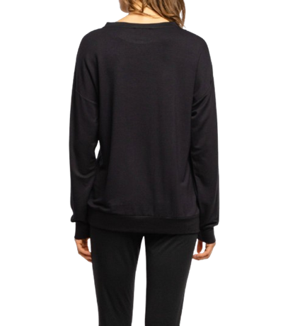 Emporio Armani Felpa Leggera Donna con Logo Signature Borchie Col. Nero