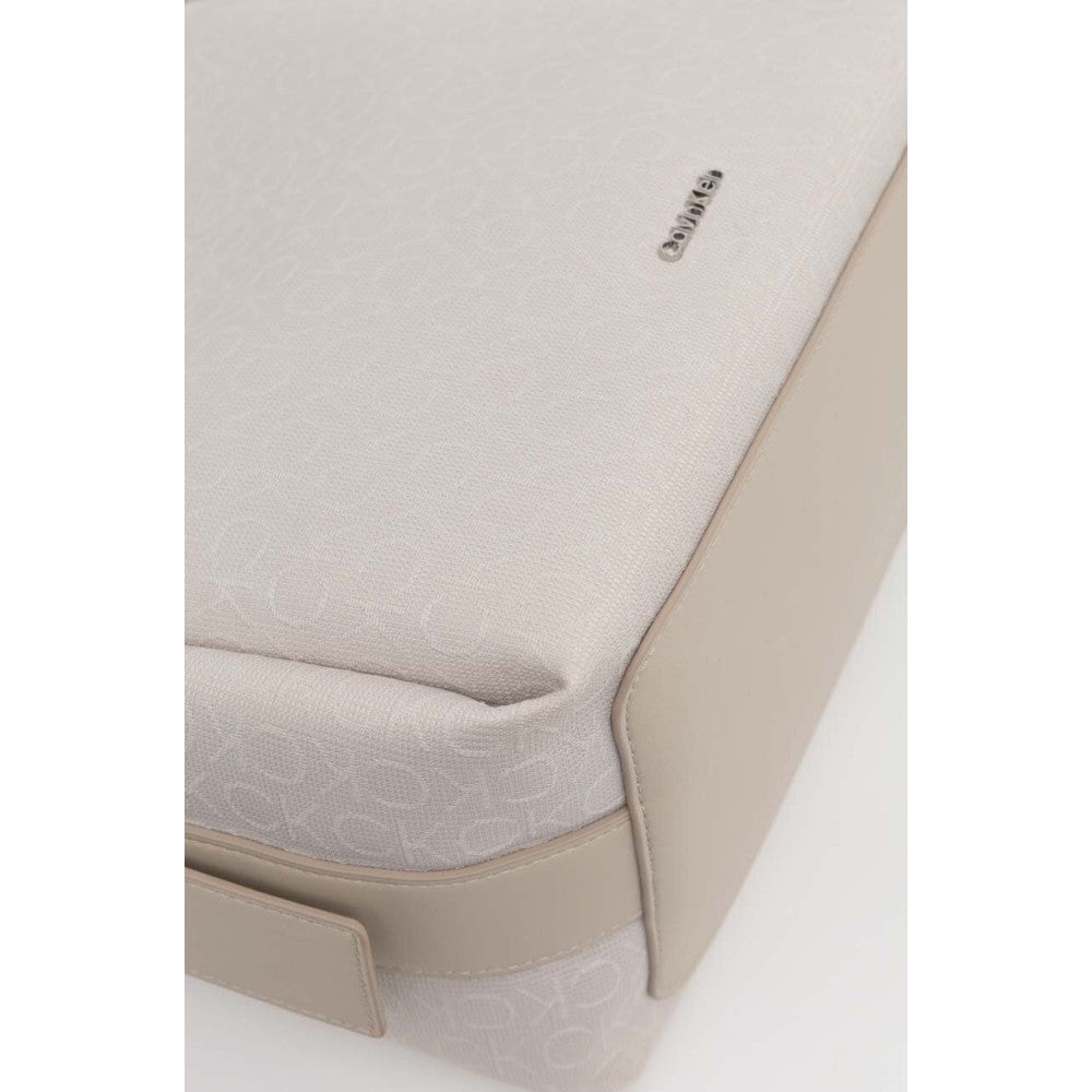 Calvin Klein Borsa a secchiello Jacquard con logo Stoney Beige Jacquard Mono