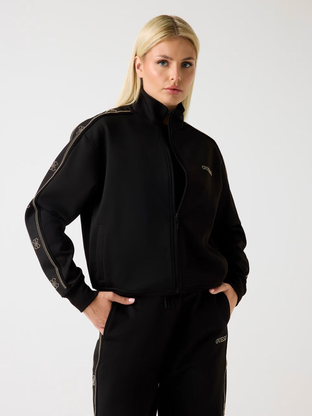 Felpa Guess Donna con Zip - Eco Octavia