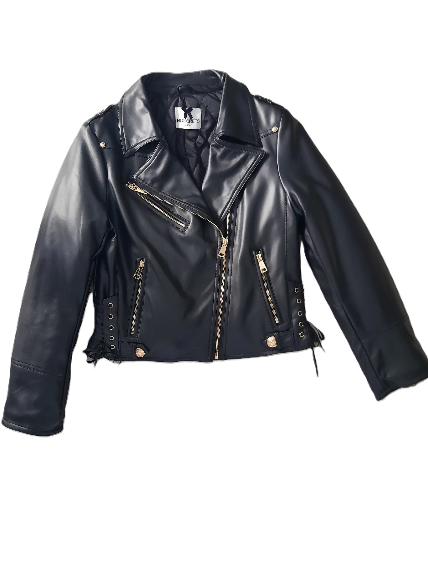 NOSECRETS MILANO Chiodo Eco Pelle Spalmato 223ns218 - Nero