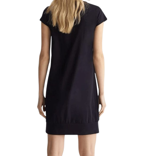 Liu Jo Abito Jersey Logo Strass 6212 Nero/Animalier