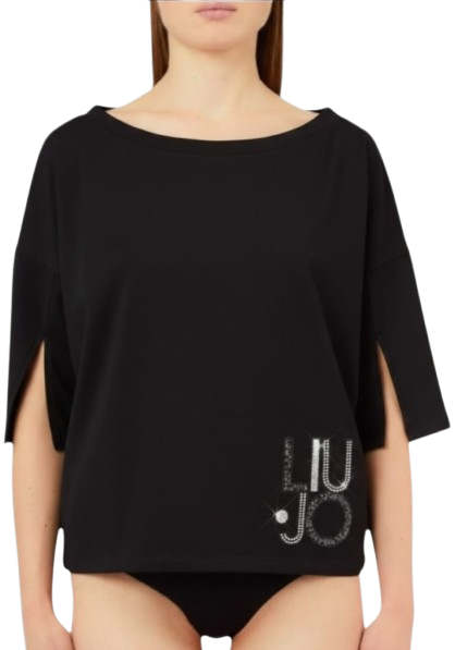 LiuJo T-shirt Over VA6173 Nero/LiuJo Mix