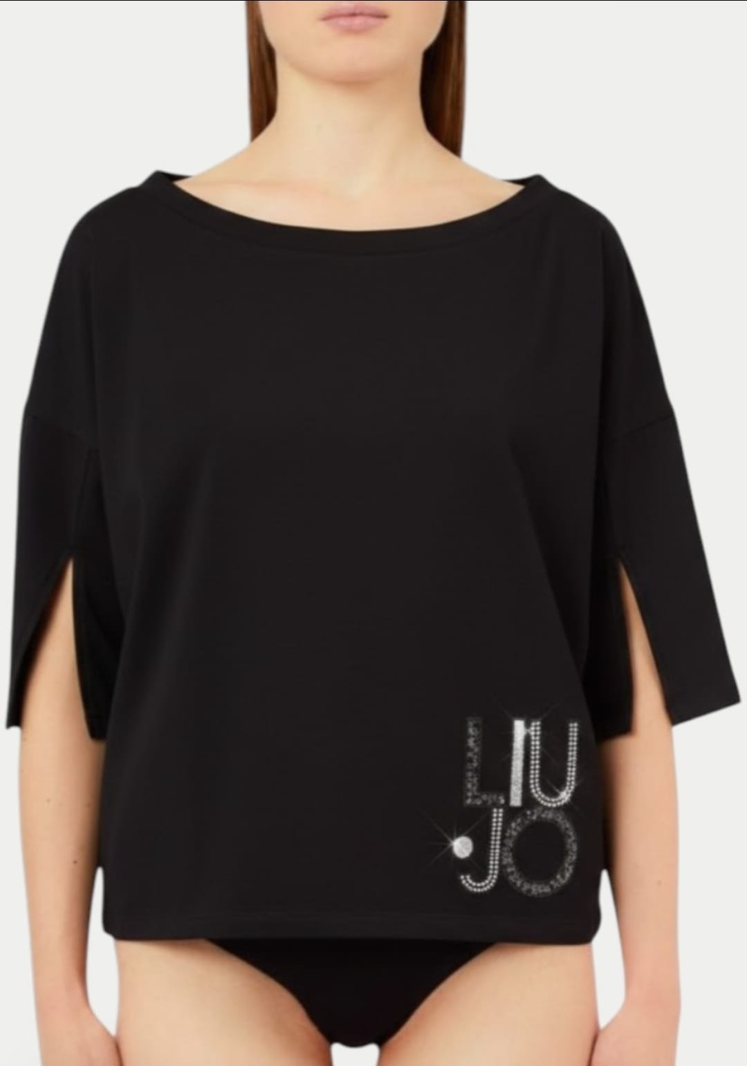 LiuJo T-shirt Over VA6173 Nero/LiuJo Mix