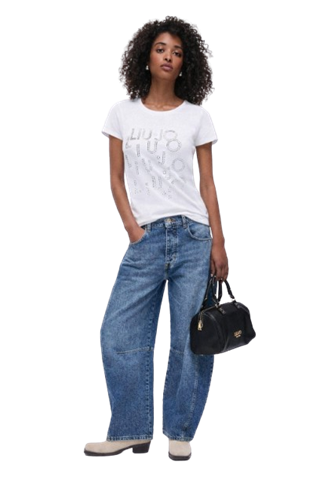 LiùJo T-Shirt Basica A6171 Bianco/Degradè