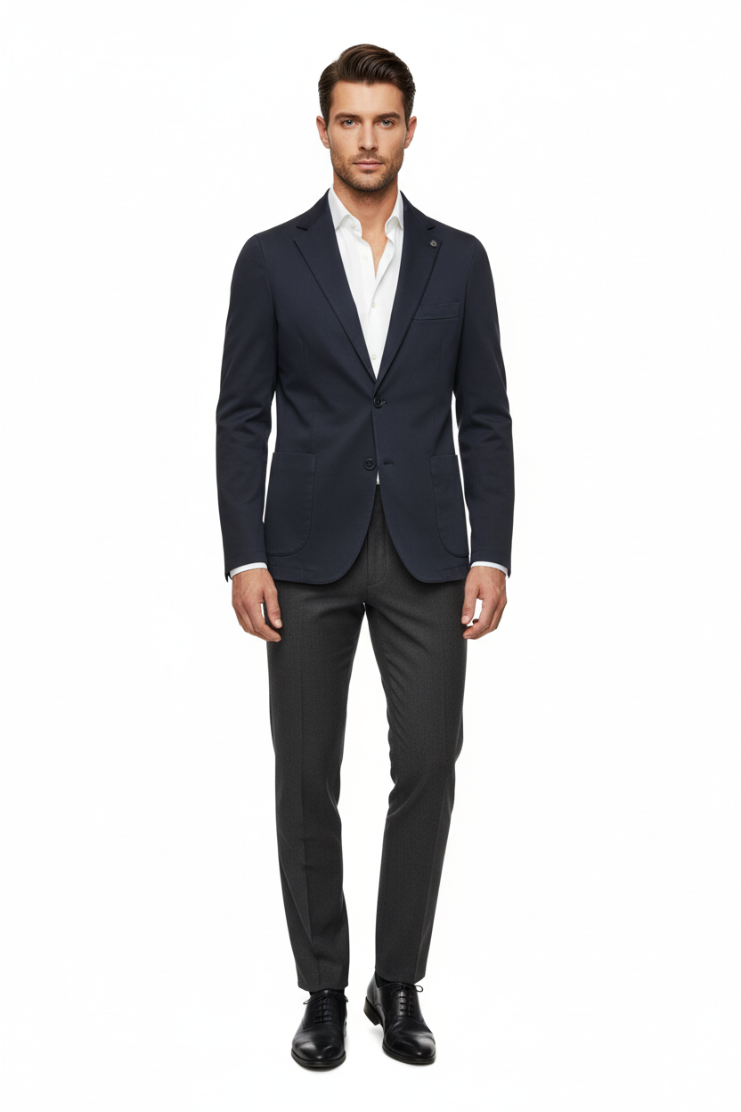 Alessandro Gilles Giacca Canvas Deep Blue