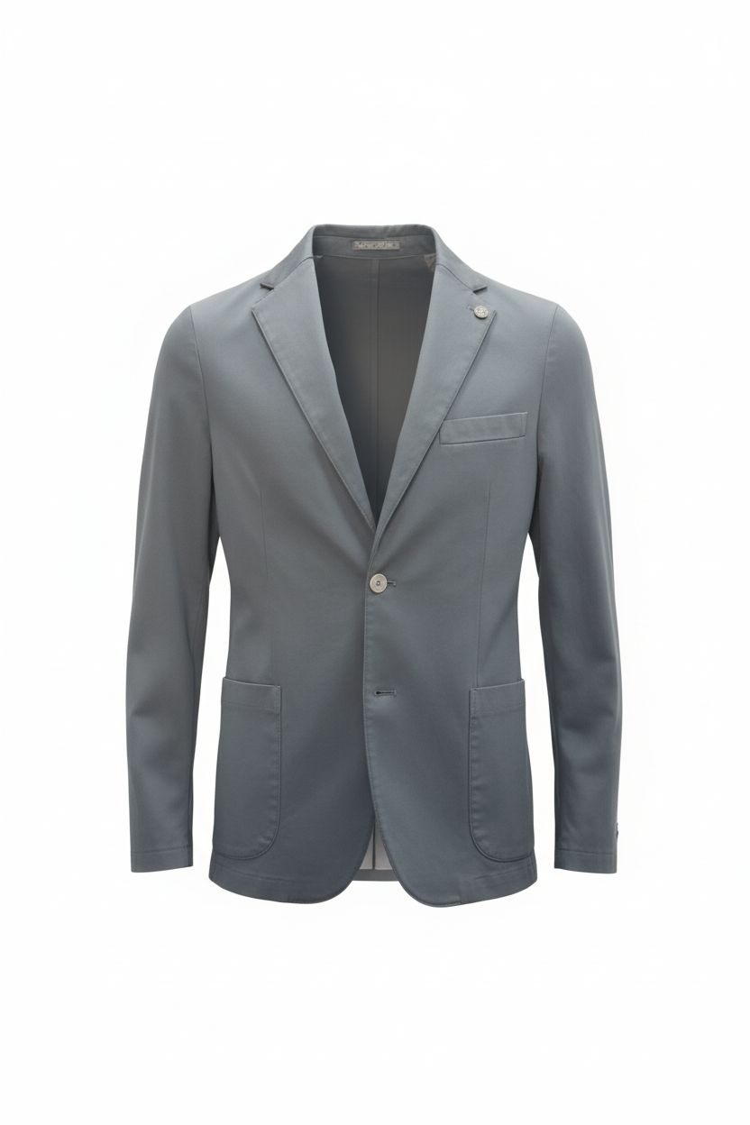 Alessandro Gilles Giacca Canvas Grigio Medio - eCommerce Sfondo Bianco