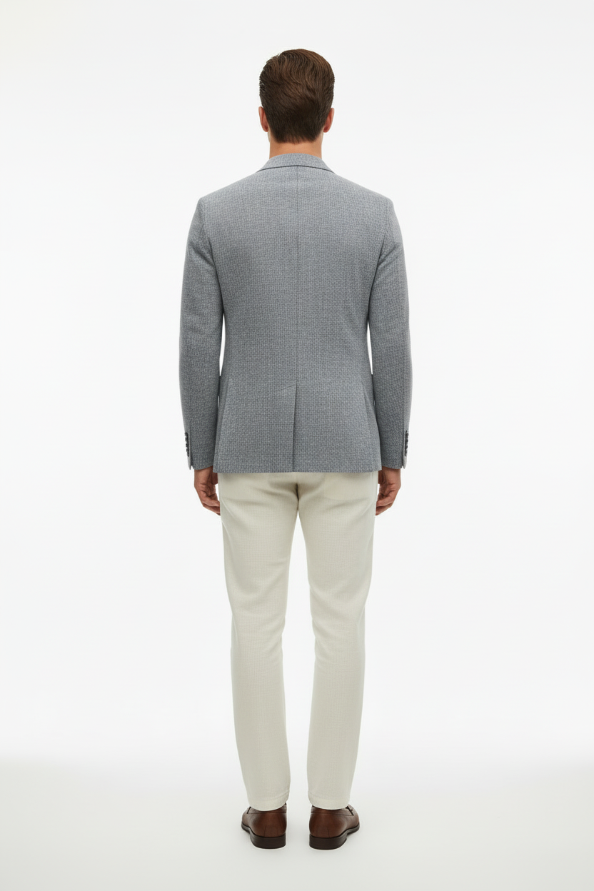 Alessandro Gilles Giacca Misto Lino - Vista Retro Completa