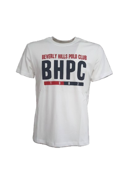 Beverly Hills Polo Club T-Shirt BHPC 1982 Uomo — Bianco
