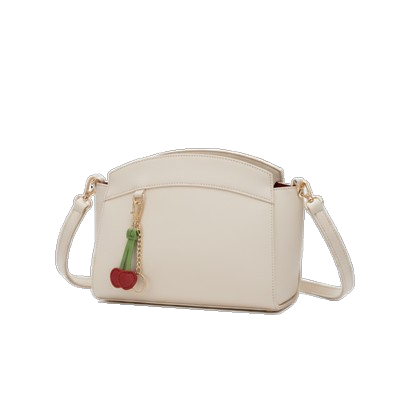 CafèNoir Borsa a Tracolla Effetto Saffiano con Charm AVORIO