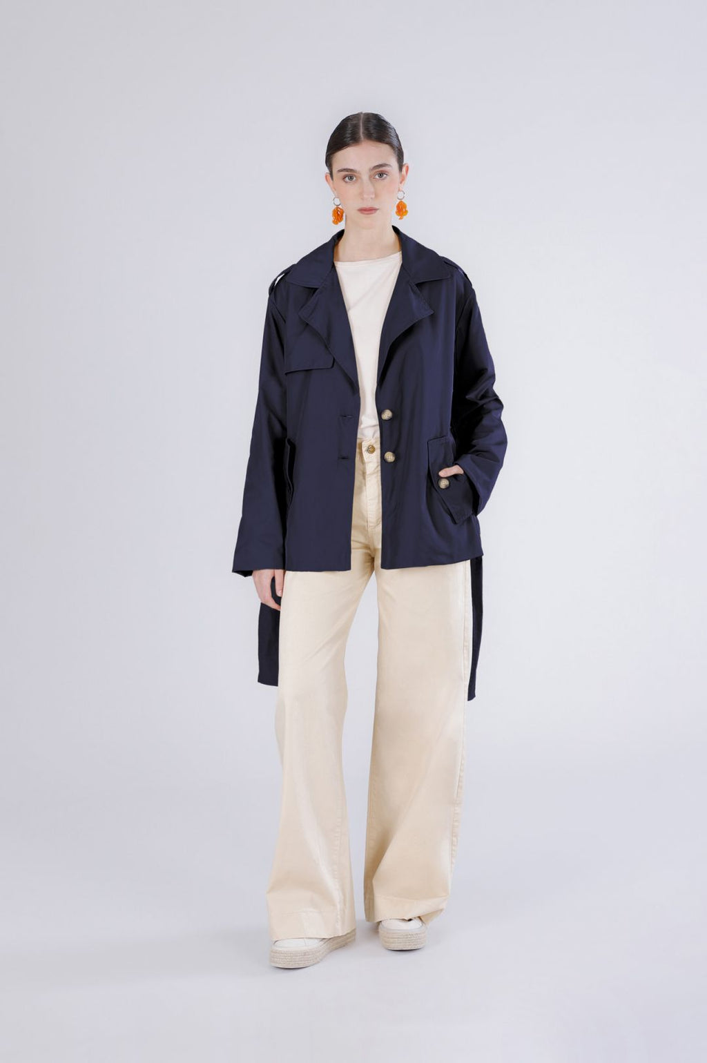 CafèNoir trench tessuto tecnico C7JI0117B020 navy