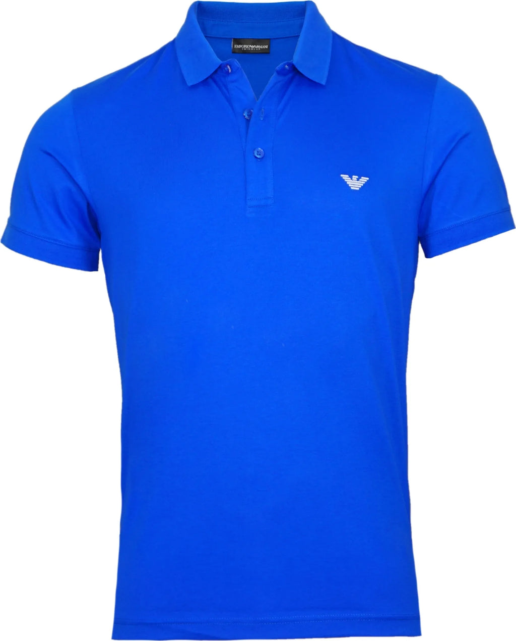 Emporio Armani Polo Manica Corta Logo Ricamato Uomo Royal Blu