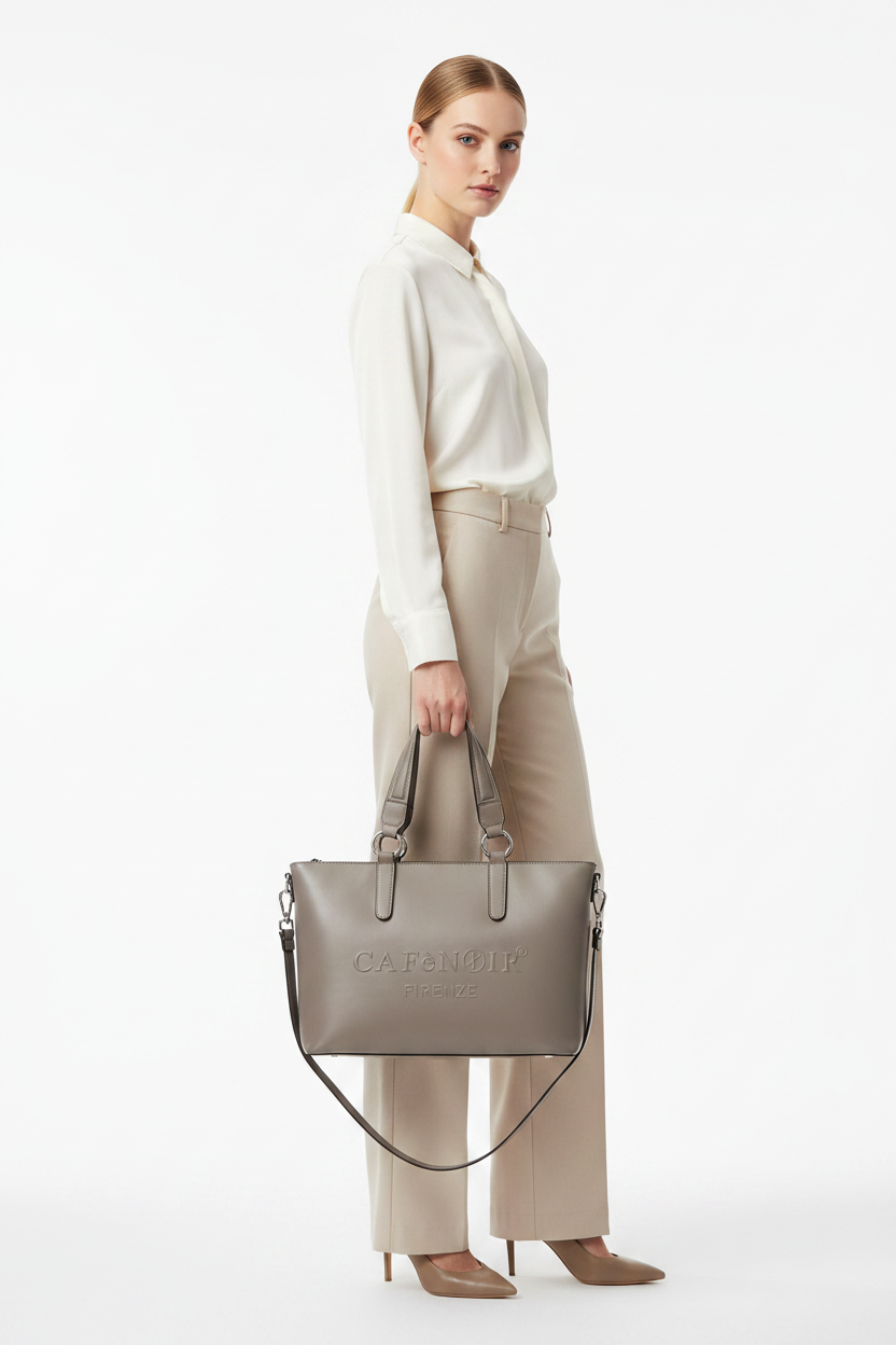 CAFèNOIR Shopping Bag Firenze Taupe – Modella