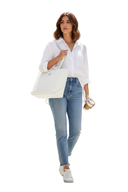 Calvin Klein CK Daily Shopper Borsa Donna K60K611766 Bianco