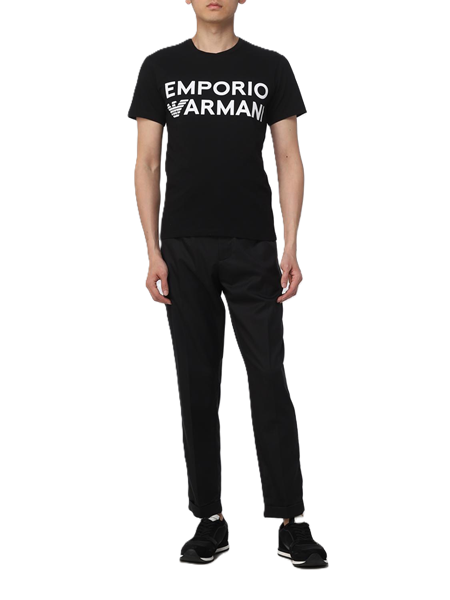 Emporio Armani T-shirt Uomo Manica Corta con Stampa Logo Band