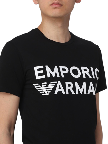 Emporio Armani T-shirt Uomo Manica Corta con Stampa Logo Band