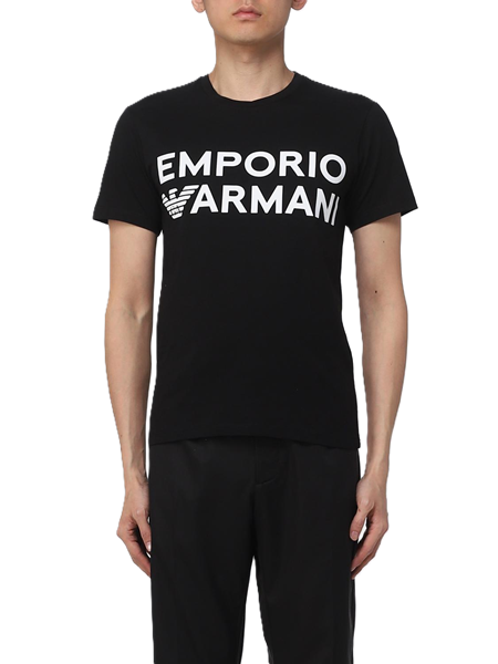 Emporio Armani T-shirt Uomo Manica Corta con Stampa Logo Band