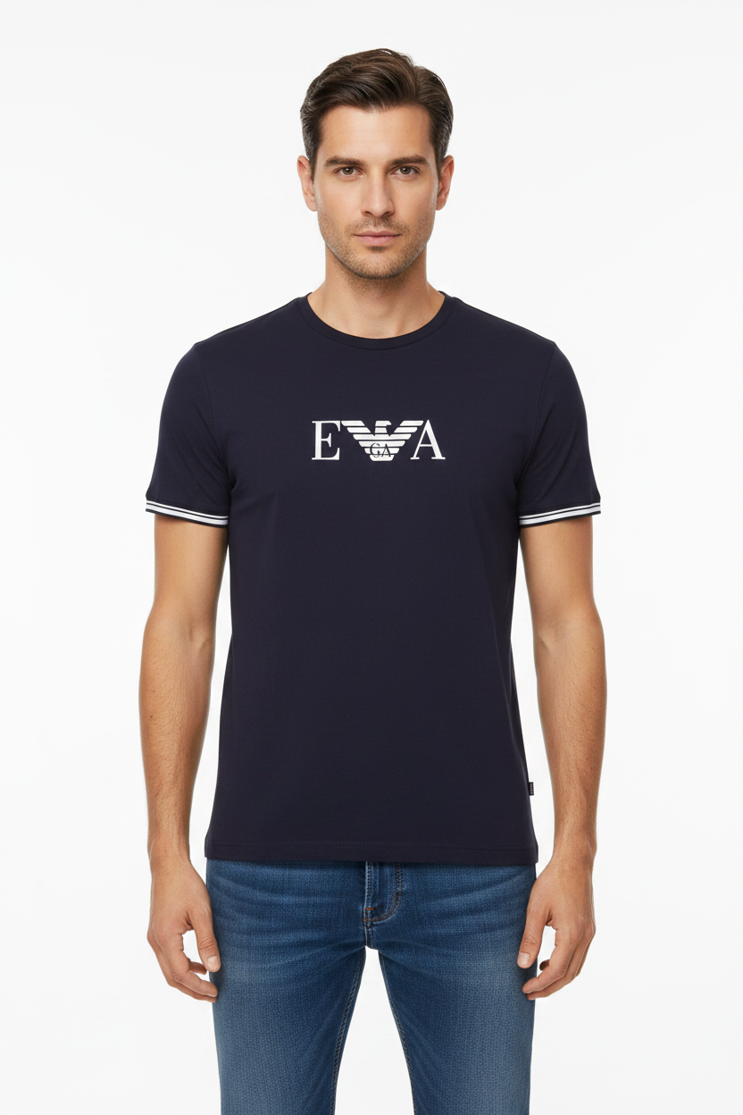 Emporio Armani Athletics T-Shirt Blu Marine - Fronte
