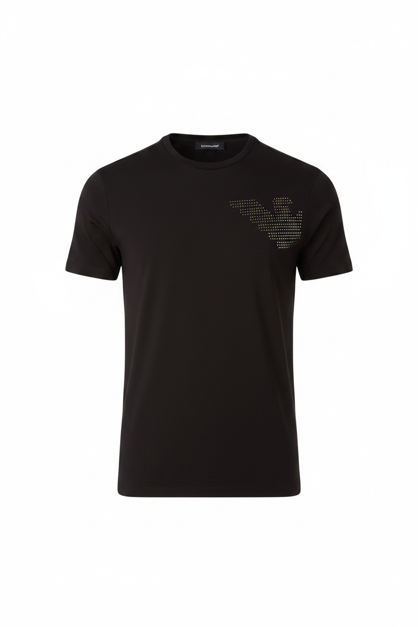 Emporio Armani Crew Neck T-Shirt Big Eagle Uomo Nero - Ghost Mannequin