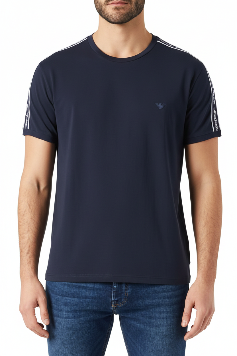 Emporio Armani T-Shirt Core Logoband Blu Marine - Fronte
