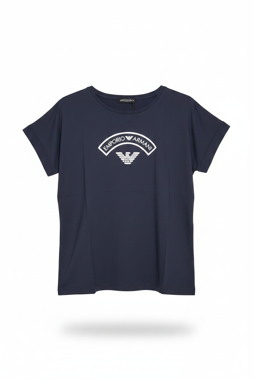 Emporio Armani T-Shirt Over Donna Blu Marino - Ghost Mannequin