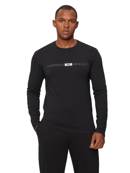 Emporio Armani T-Shirt Uomo Longsleeve 111984 4F525 00020 Nero Regular Fit