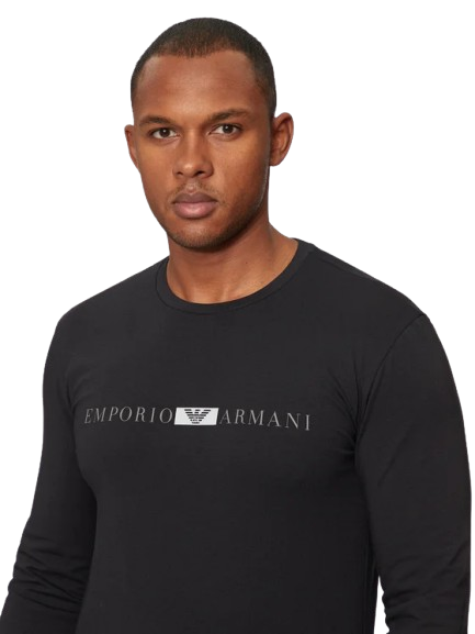 Emporio Armani T-Shirt Uomo Longsleeve 111984 4F525 00020 Nero Regular Fit