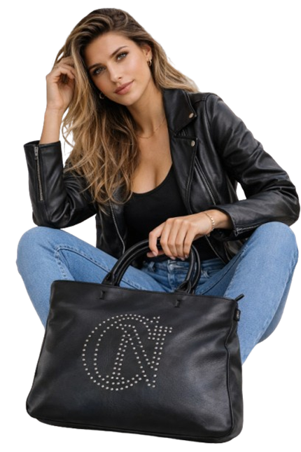 CAFèNOIR - Shopping Morbida con Logo CN Realizzato in Microborchie