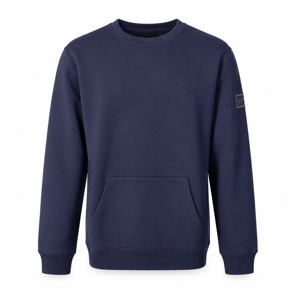Felpa Guess navy, vista frontale ghost mannequin