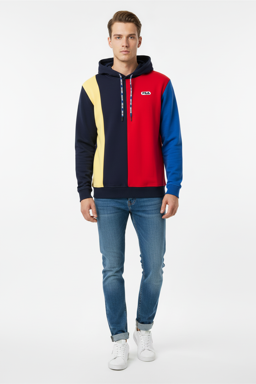 Fila Bairn Block Hoody – Cordoncini Blu