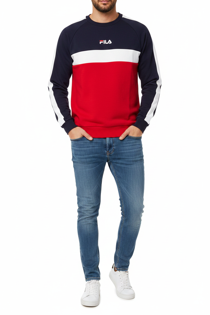 Fila Sasson Crew Sweater – Full Body Model