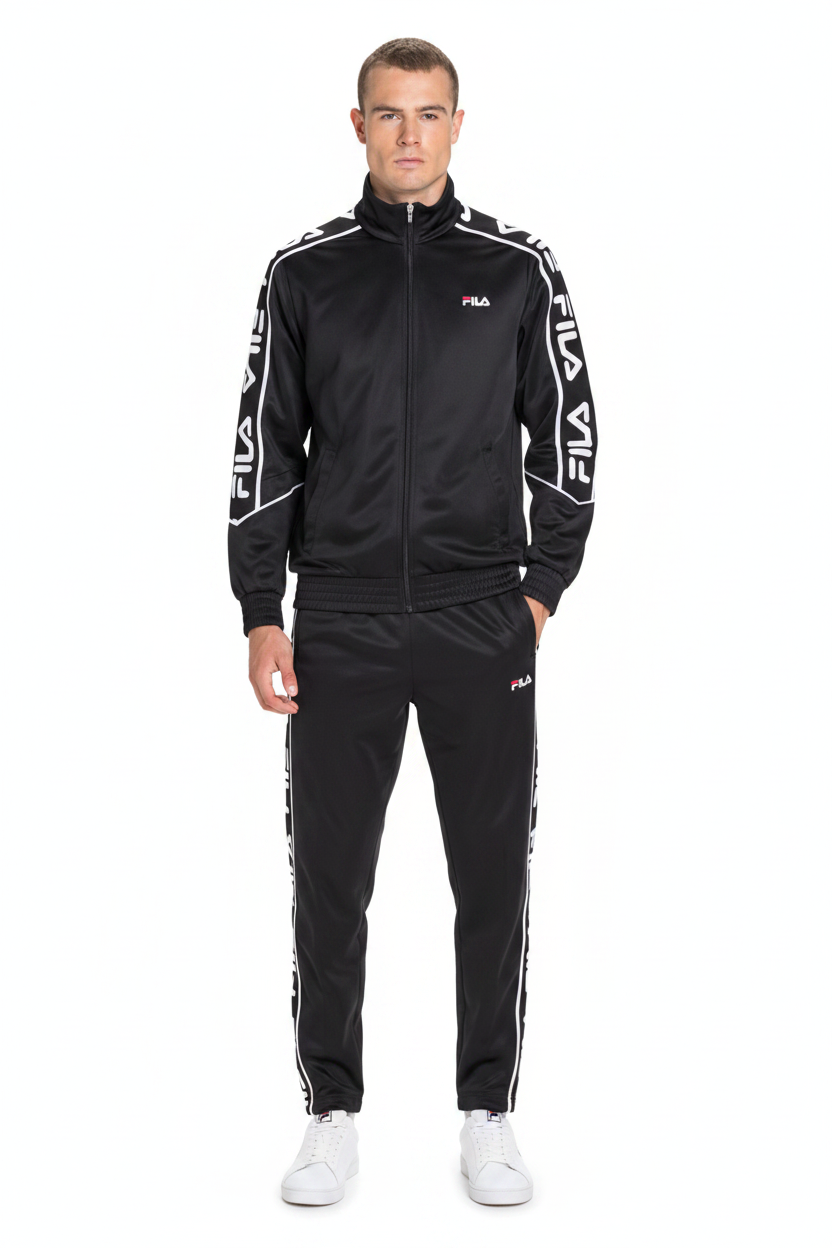 Fila Track Jacket Nero – Full Body Model