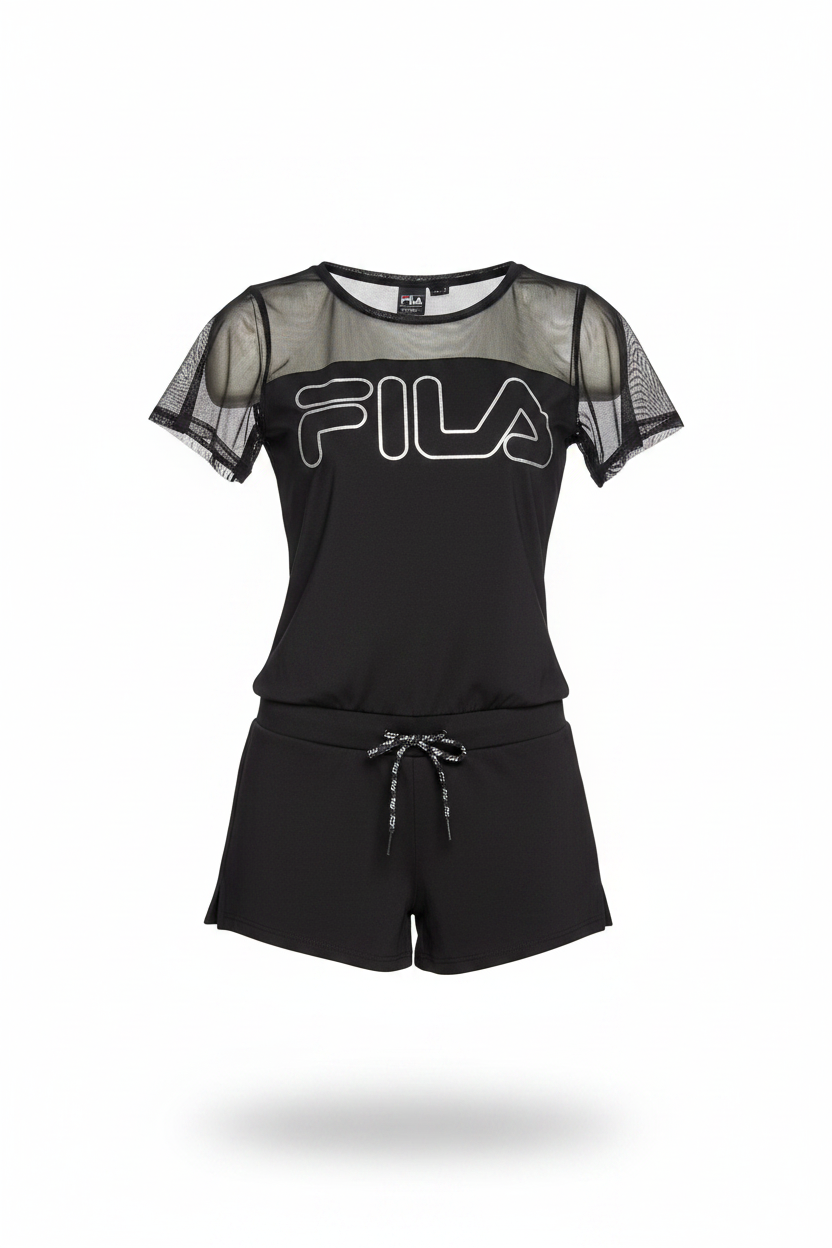 FILA Tuta Corta Donna Kanna Jumpsuit Nero - Ghost Mannequin
