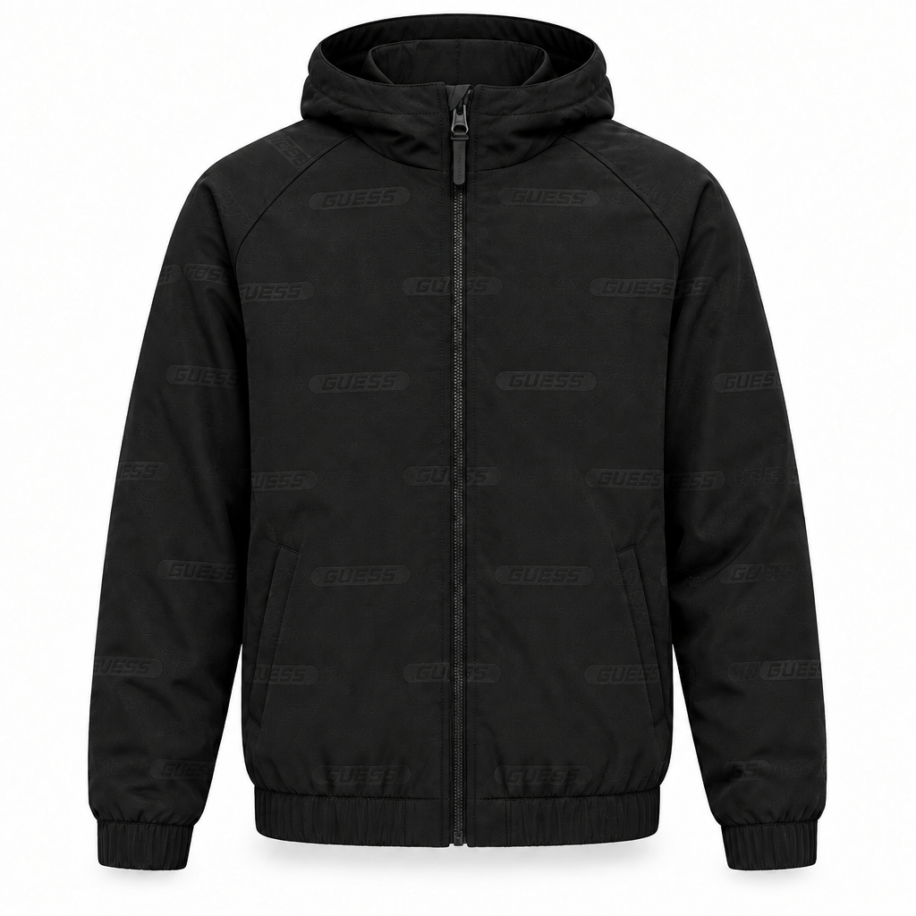 Giacca Guess nera ghost mannequin senza coulisse al collo