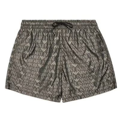 Emporio Armani Swimwear – Boxer Monogram Costume da Bagno Uomo | Nero e Verde