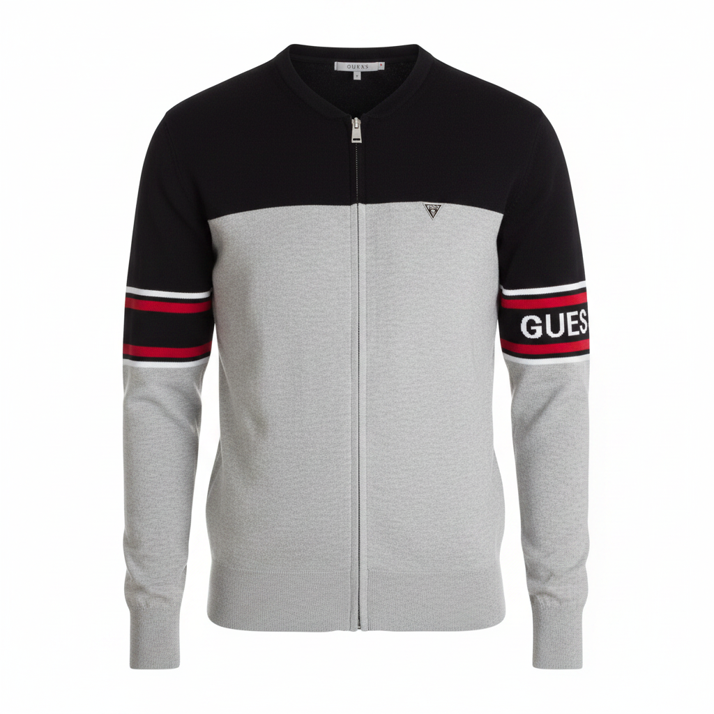 GUESS Cardigan Zip Uomo Biker U84R04Z0990 - Ghost Mannequin
