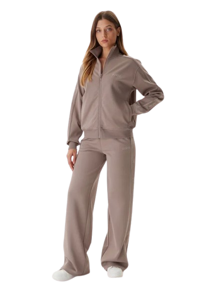 Felpa Guess Donna Tortora con Zip - Eco Octavia