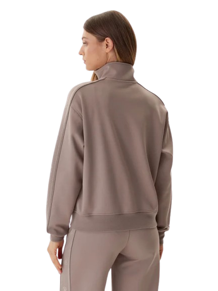 Felpa Guess Donna Tortora con Zip - Eco Octavia