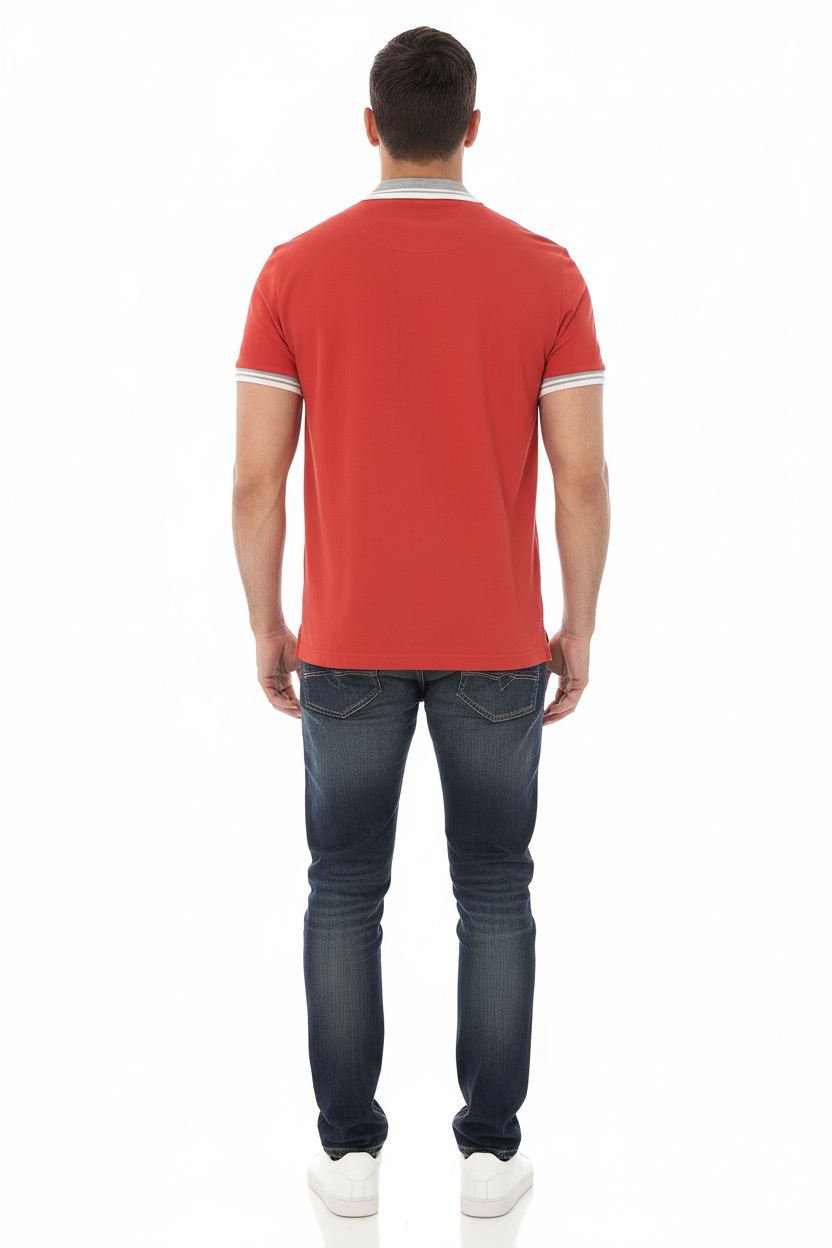 GUESS Polo Uomo U82I05JR02F Rosso - Vista Retro
