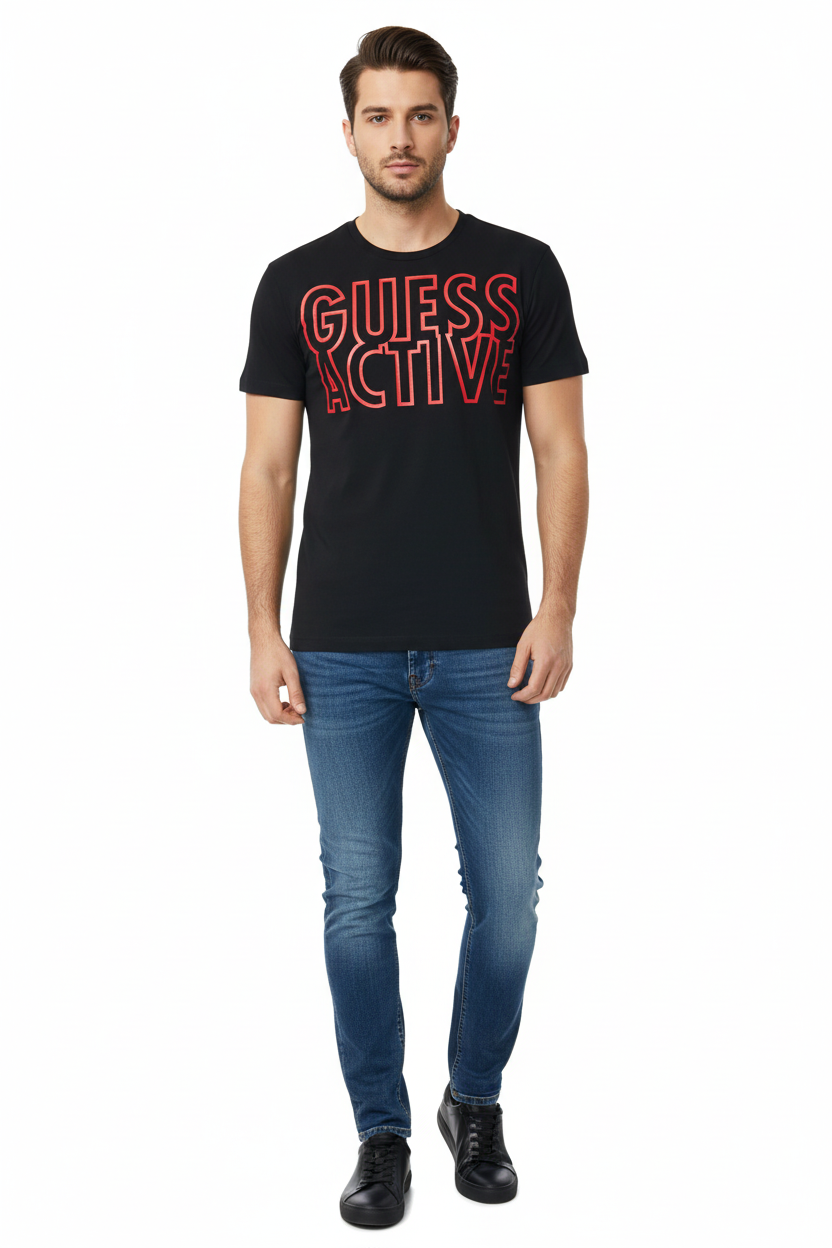 GUESS T-Shirt Uomo Active Jet Black U84A21JR02U