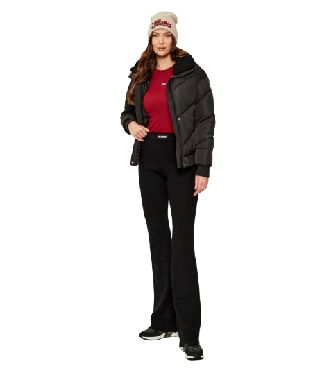 GUESS Giubotto donna Dora Detachable -Knit Collar Nero