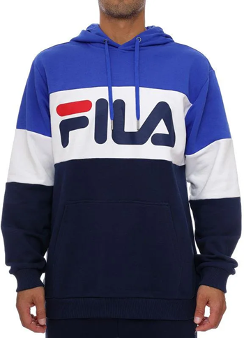 Fila – Felpa con Cappuccio Color Block Logo | Blu / Bianco / Royal Blue